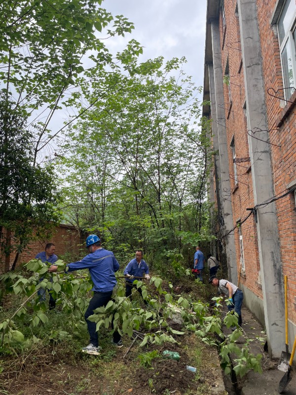 党员义务清扫排水沟，以实干践初心