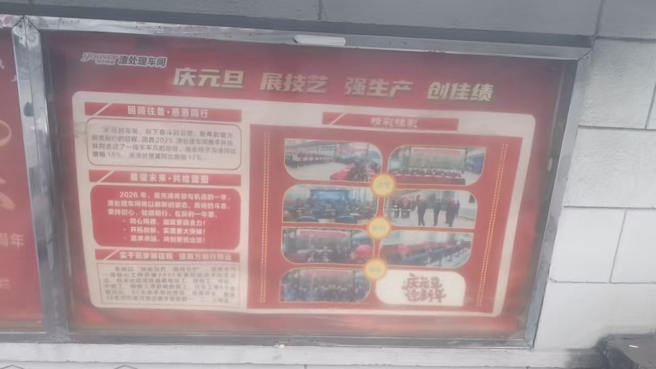 渣处理车间党支部橱窗——庆元旦