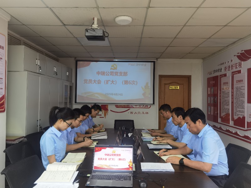 中瑞公司4月份支部党员大会