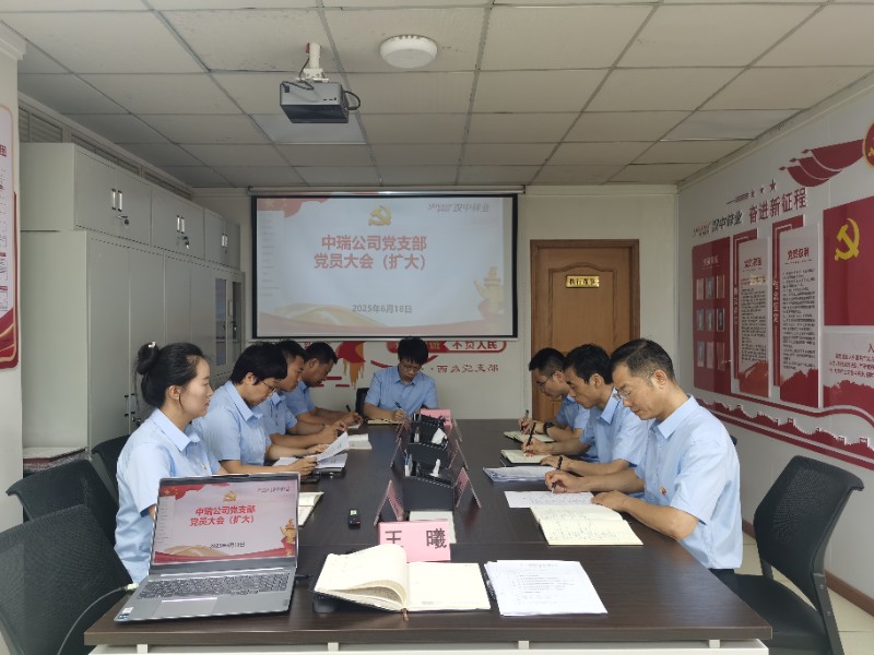中瑞公司6月份支部党员大会